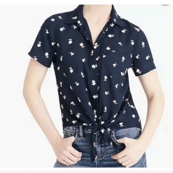 J Crew Mercantile Tie blouse Sz S - Picture 2 of 5